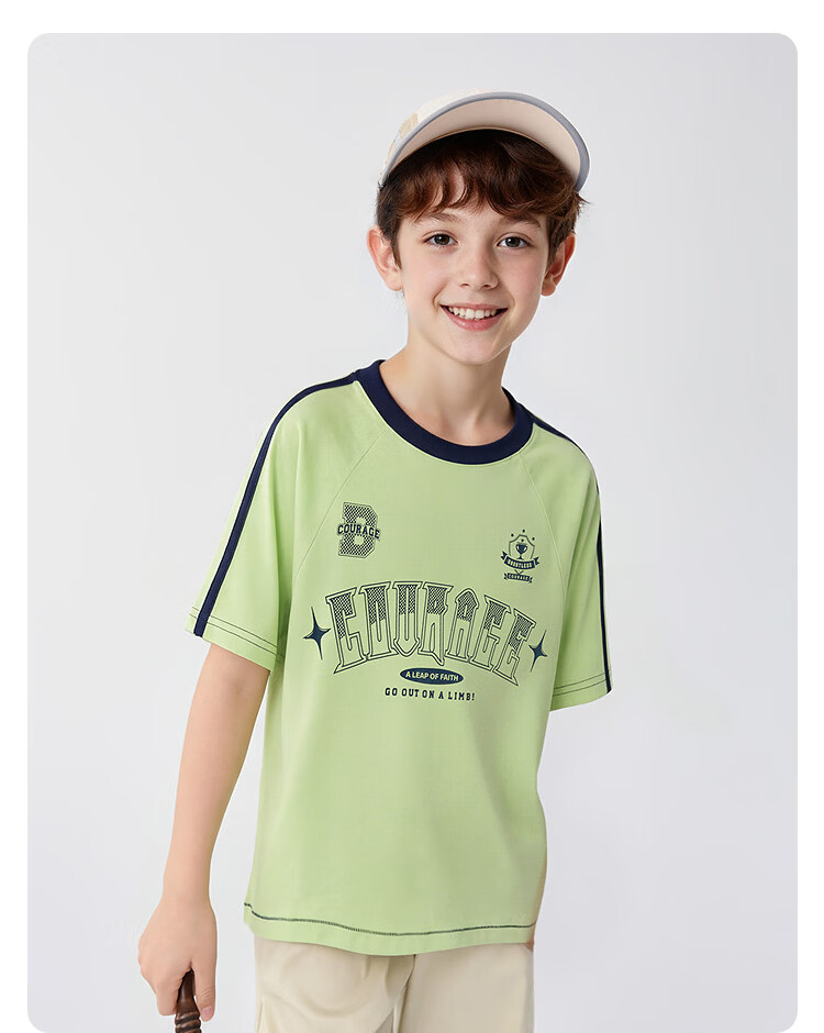 Balabala【balaOne】Kids Short Sleeve T-Shirt Boys Girls 2026 Summer Quick-Dry Cooling Tee 24