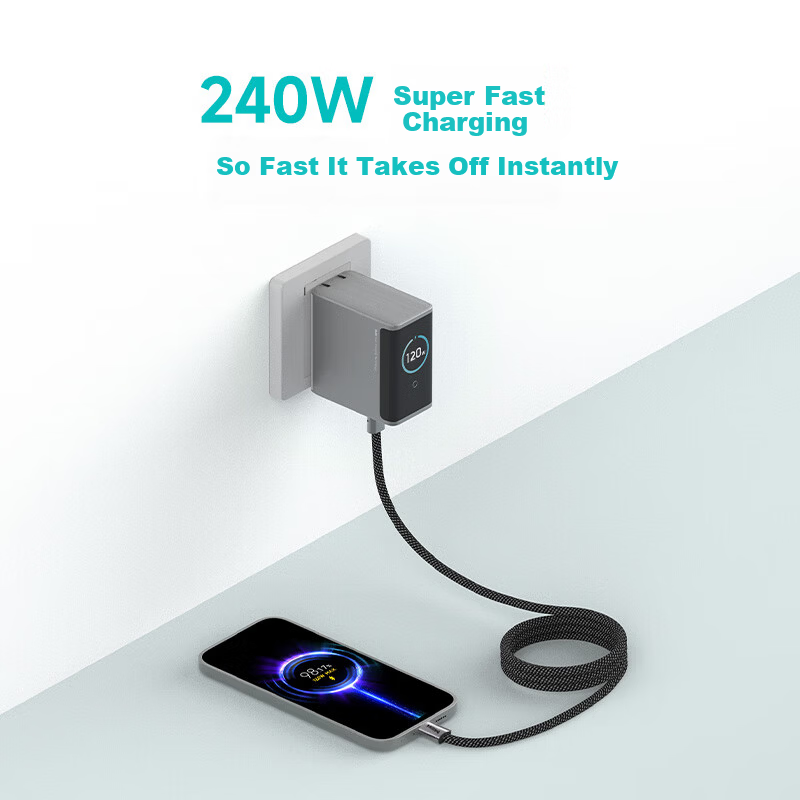 MIIIW Magnetic Type-C Charging Cable 240W 6A Fast Charging for Apple 17/Xiaomi/iPad/Huawei/Laptop 1m