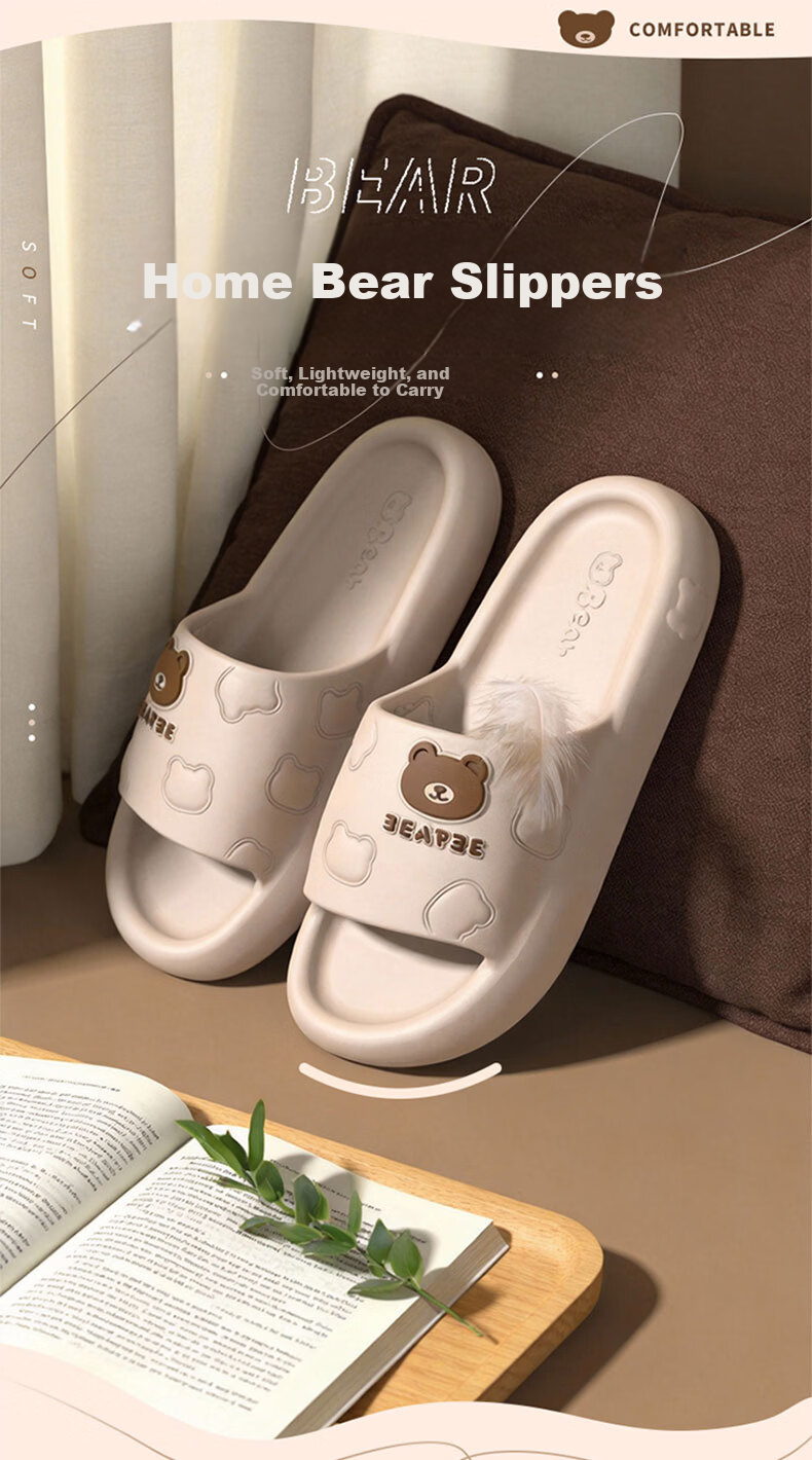 CXOCSI Men's Thick EVA Slippers with Cloud-Like Comfort, Couple's Non-Slip Home and Bathroom Sandals, White, Size 40-41 1