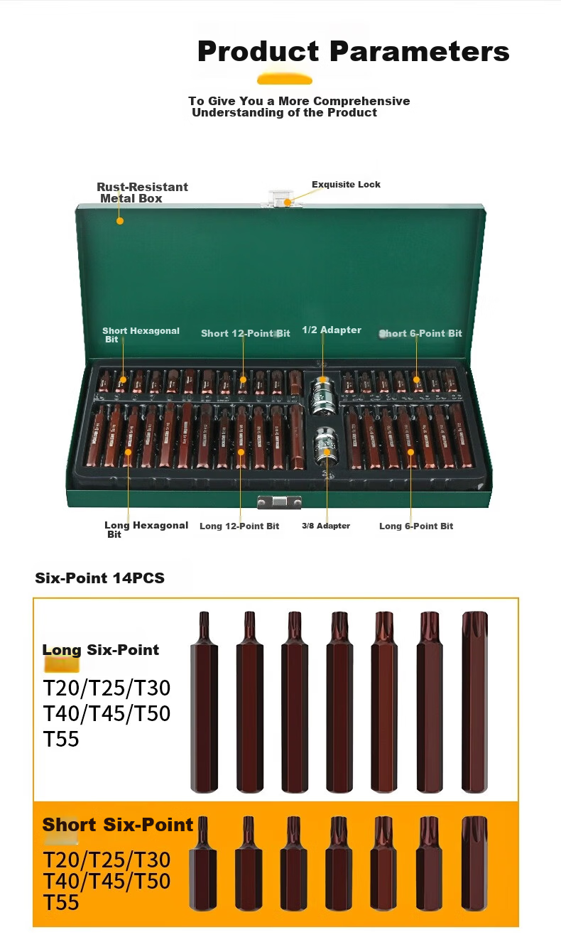 Wolffan 40-Piece Star Screwdriver Set Hex Wrench Twelve-Point Spanner MHT Bit Set Repair Auto Maintenance Tool Kit 8