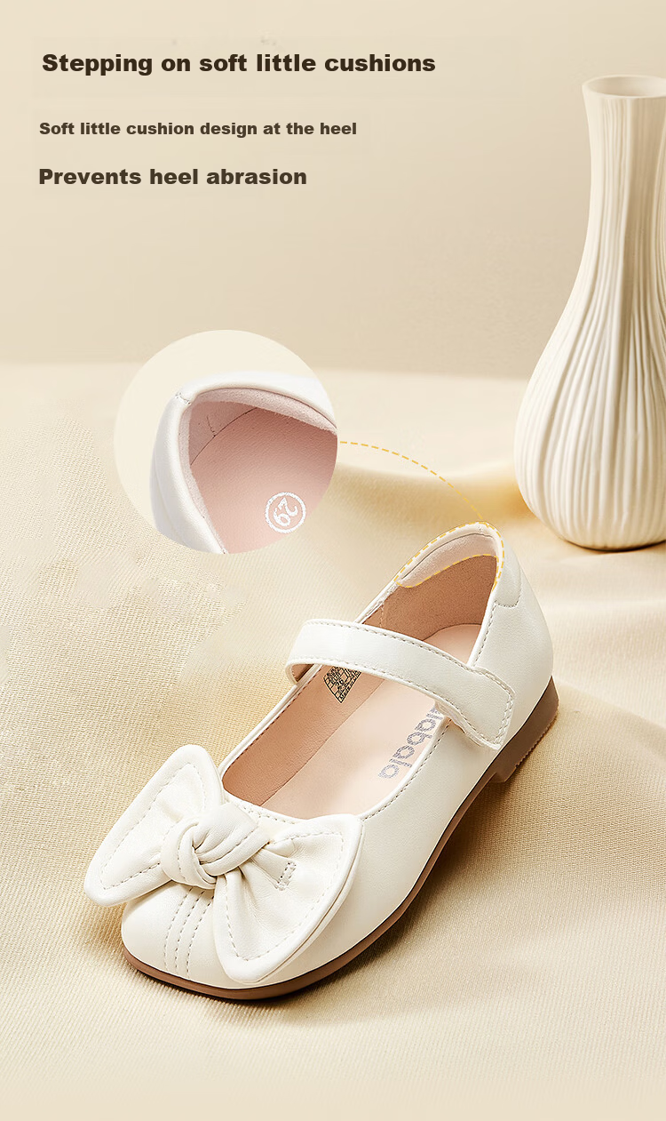 Balabala [balaOne] Girls' Princess Shoes 2026 Summer Sweet Bowknot Leather Shoes 4