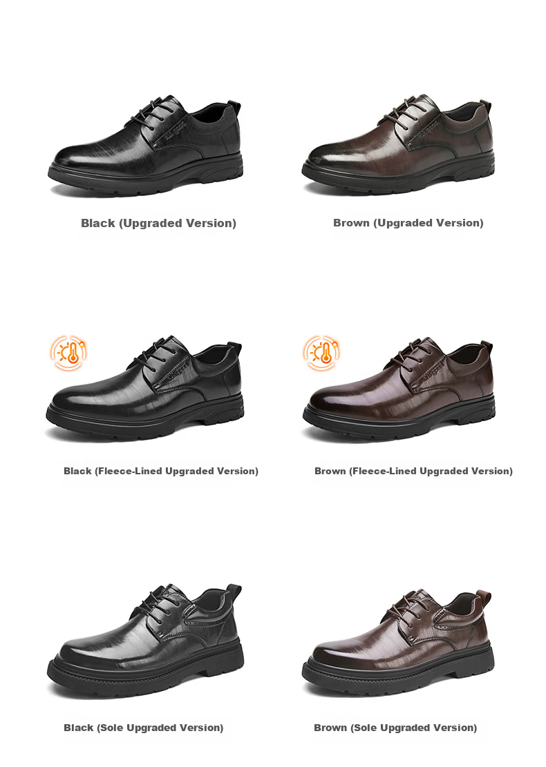 HLA Men's Business Casual Derby Leather Shoes HAAPXM1EBH077 Brown Size 41 Spring Summer 6