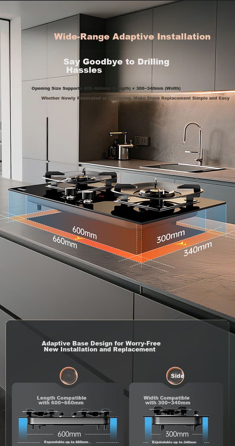 CHIGO Natural Gas Stove 1st Level Energy Efficiency Gas Cooker Double Burner 5.2kW High Flame Built-in Desktop 70% Thermal Efficiency JZT-K23JF with 15% Government Subsidy 7