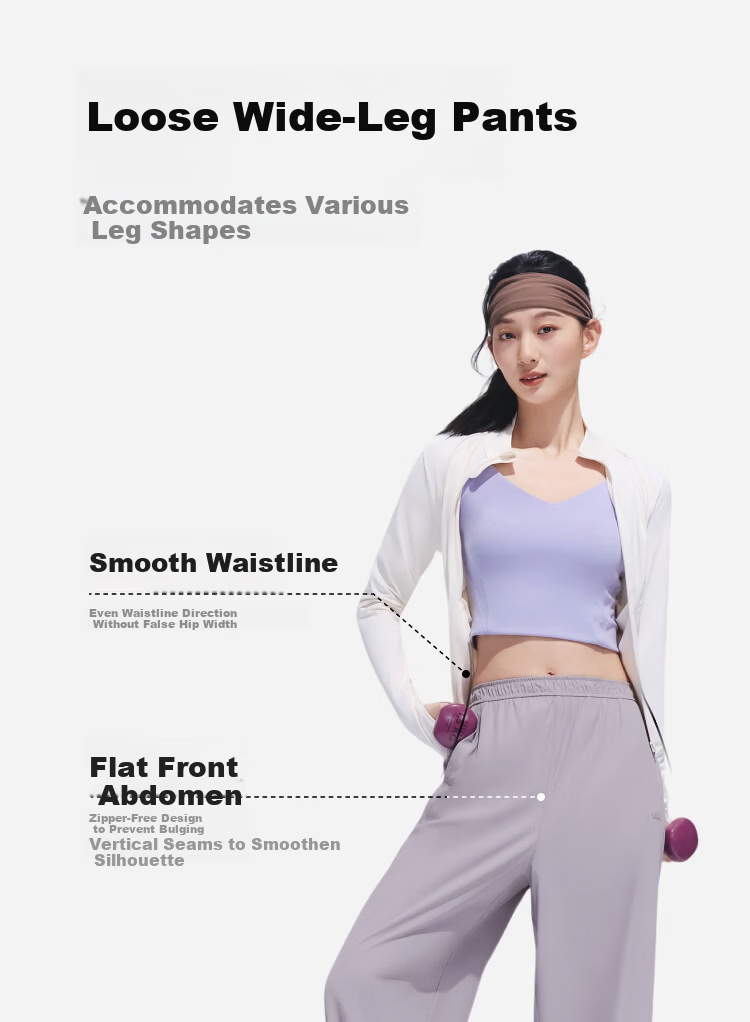 Beneunder Women's Wide-Leg Sports Pants Breathable Quick-Dry Sun-Protective Loose Fit AS010 12