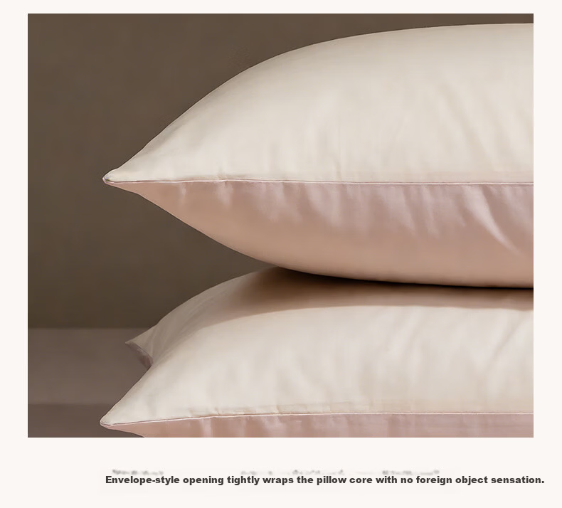 Wuyinliangpin Class A Pure Cotton Pillowcase, 100% Xinjiang Long-Staple Cotton, Pillow Cover, Pillow Insert Cover, Pillow Towel, 48x74cm, Single Piece, Apricot Pink 1