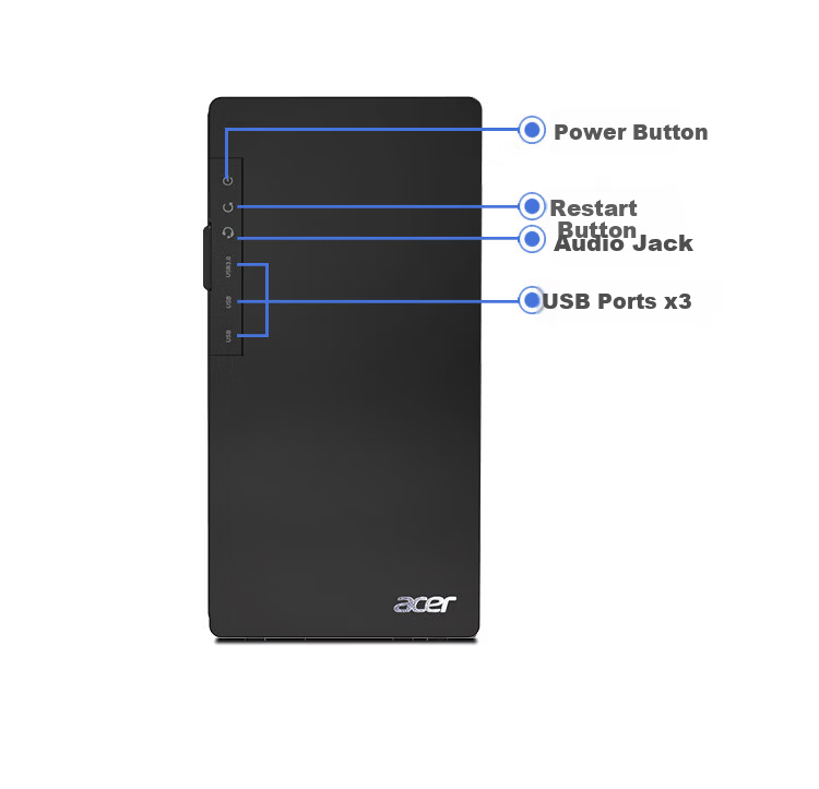 Acer Shadow Knight Desktop PC Office Host (12th Gen Core i5-12400F, 16GB RAM, 512GB SSD + 4TB HDD, 4GB Dedicated Graphics) 24.5-inch 8