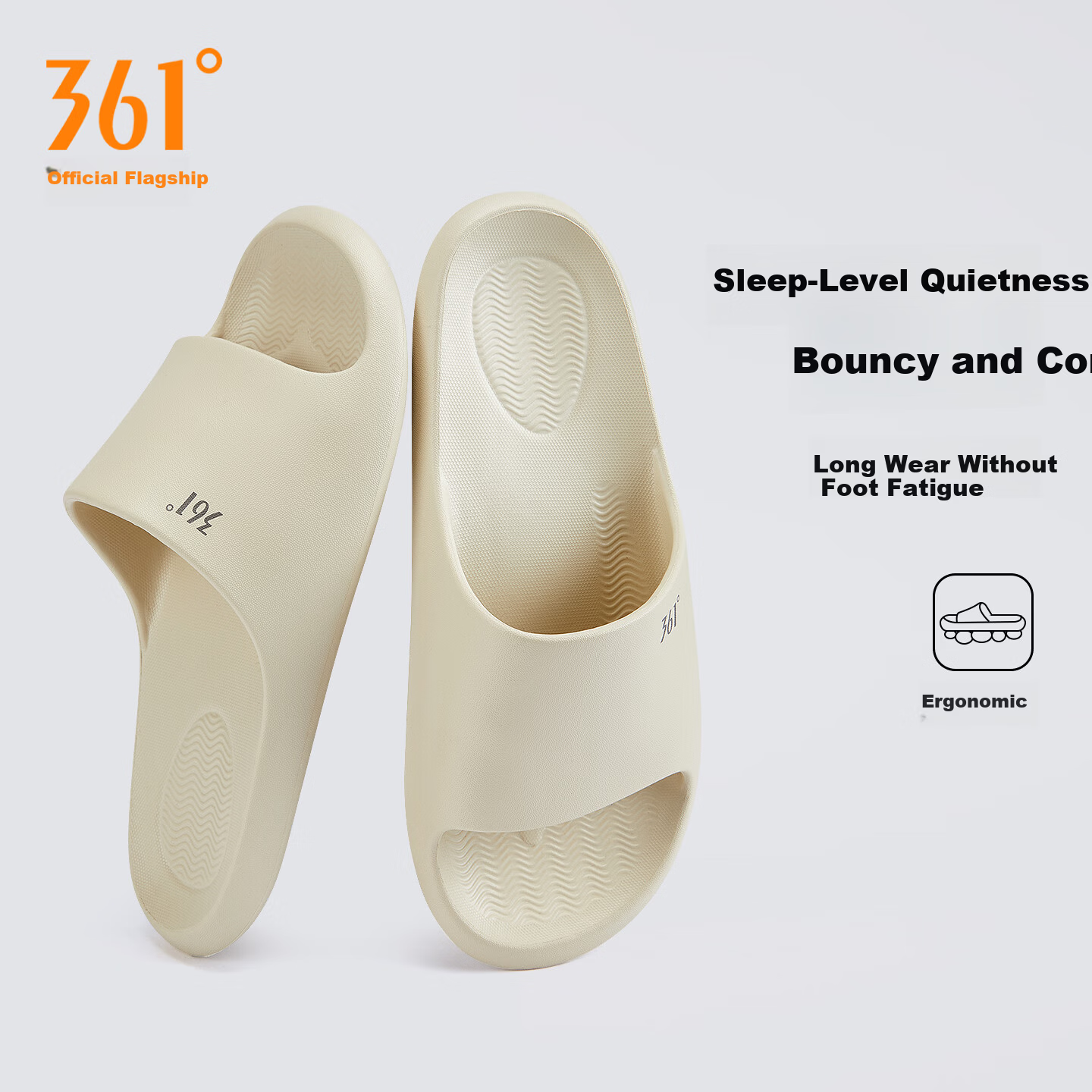 361° Feiyu SE Unisex Silent Thin Sole EVA Indoor Slippers Lightweight Soft Non-Slip Sandals