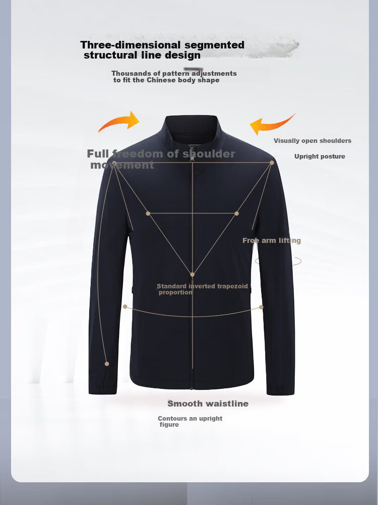 YOUNGOR Business Commuter Spring New Men's Jacket Stand Collar Short Executive Jacket 424998F 5