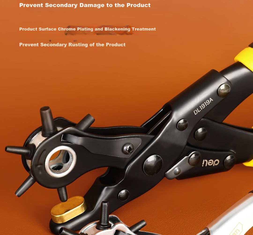 Deli Plastic Handle Hole Punch Pliers Belt Hole Puncher Waistband Punching Tool 9 Inch DL1919B 7
