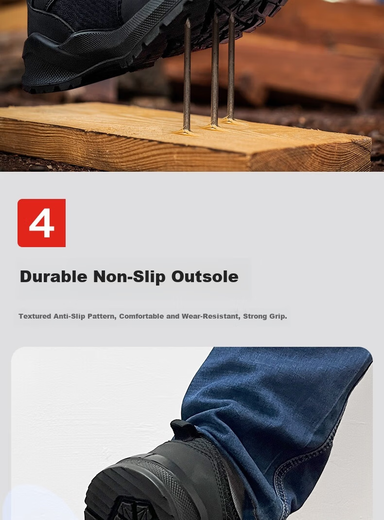 Huixiang JD Industrial Private Label Labor Protection Shoes Lightweight Breathable Multifunctional Safety Shoes ESD Anti-Static Anti-Smash Anti-Puncture 130301 Size 45 EU CE Certified 8
