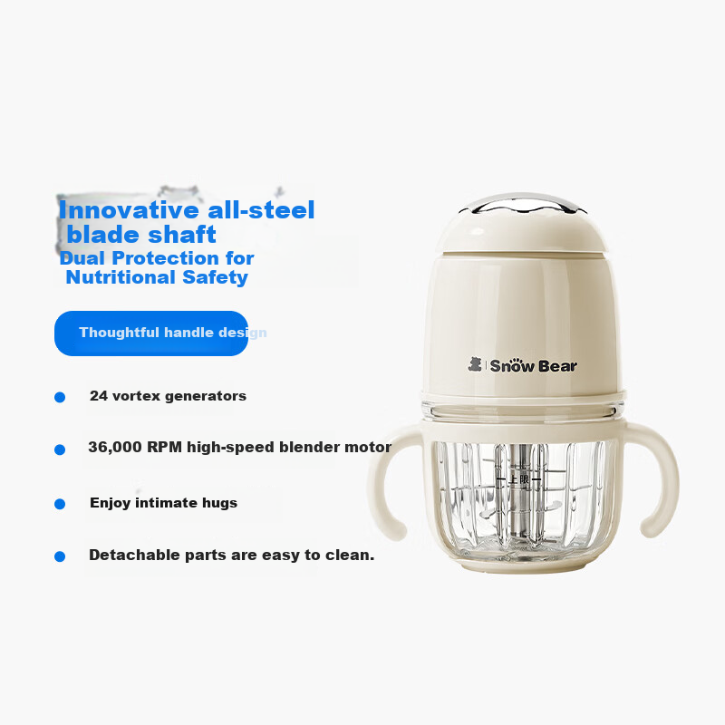 Little White Bear Baby Food Processor Small Infant Food Maker Multi-Function Blender 6028