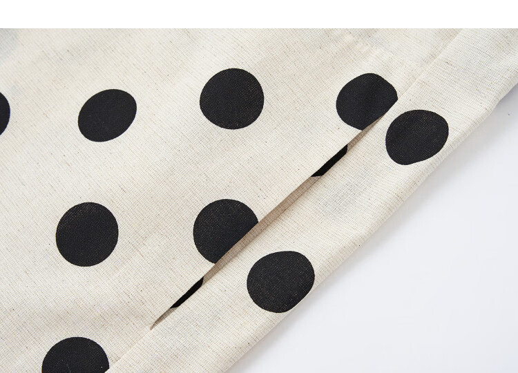 Demana [with Flax Cloud Oxygen Cotton] Summer Bowknot Decor Round Neck Polka Dot Print Loose Dress for Women Premium Quality 12