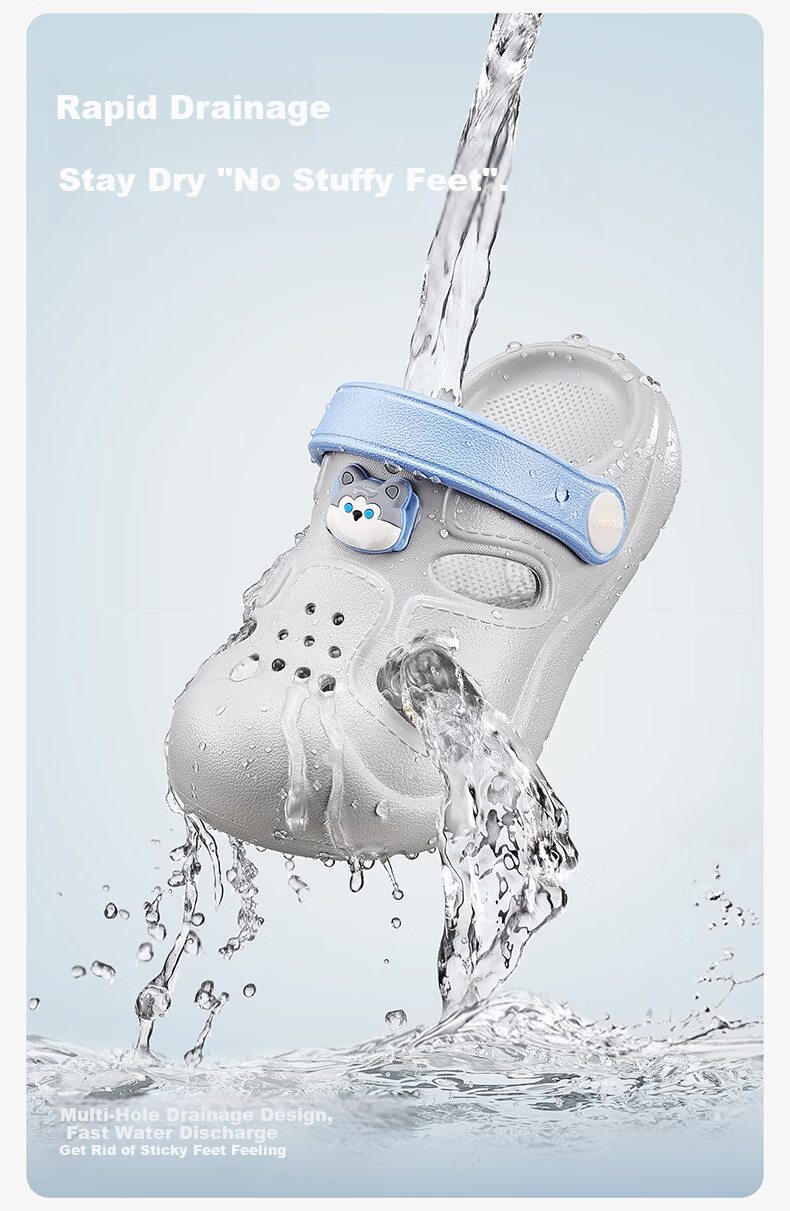 Balabala Kids Holey Slippers Girls Summer Baby Soft Sole Indoor Bathroom Shower Sandals Boys Beach Shoes Toddler 5