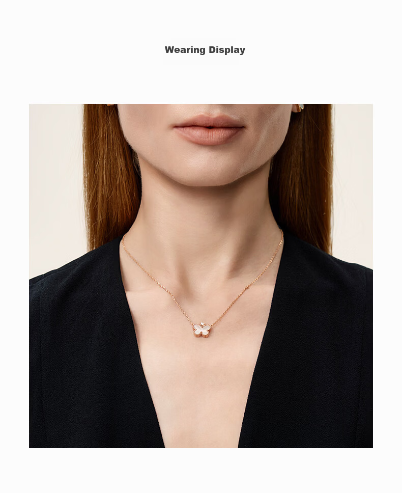 Dukou Butterfly Necklace for Women Luxury Birthday Gift for Girlfriend Wife (Same Style as Sisley Choi) 3