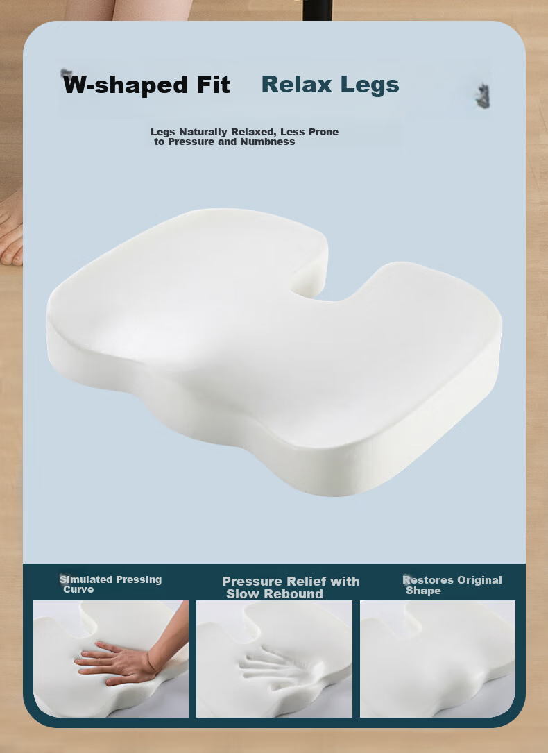 Howtreats Memory Foam Seat Cushion for Office and Car, Coccyx Pressure Relief Cushion for Long Sitting 7