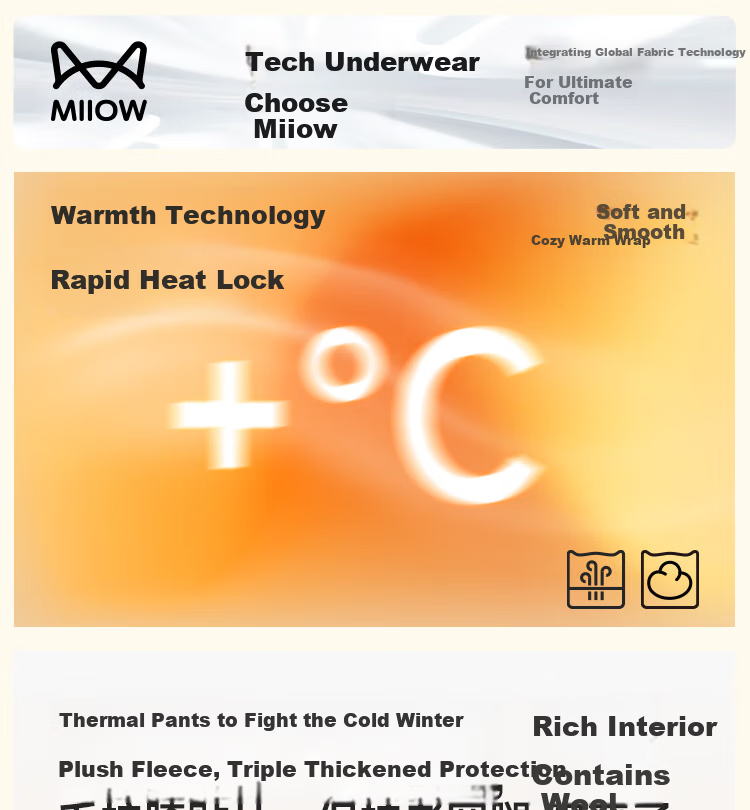 MiiOW Men's Thermal Underwear, Fleece-Lined Warm Long Johns, Cold-Resistant Pants for Autumn And Winter, Base Layer Leggings, Single Pants, Lining Pants 1