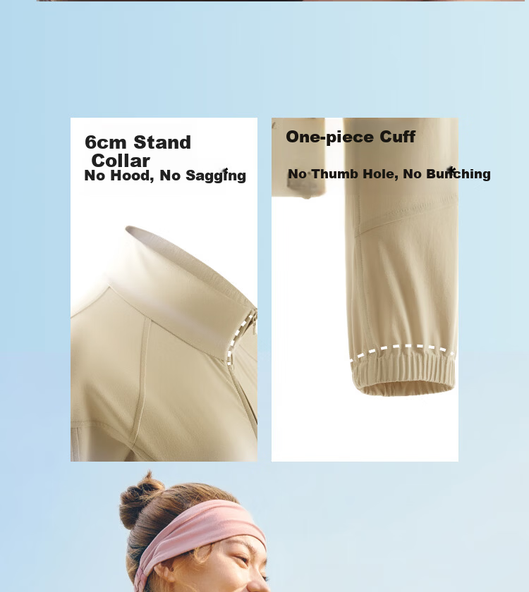 Beneunder Women's Sunscreen Jacket Outdoor Quick-Dry UV Protection UPF50+ ES001 Frost White XL 9