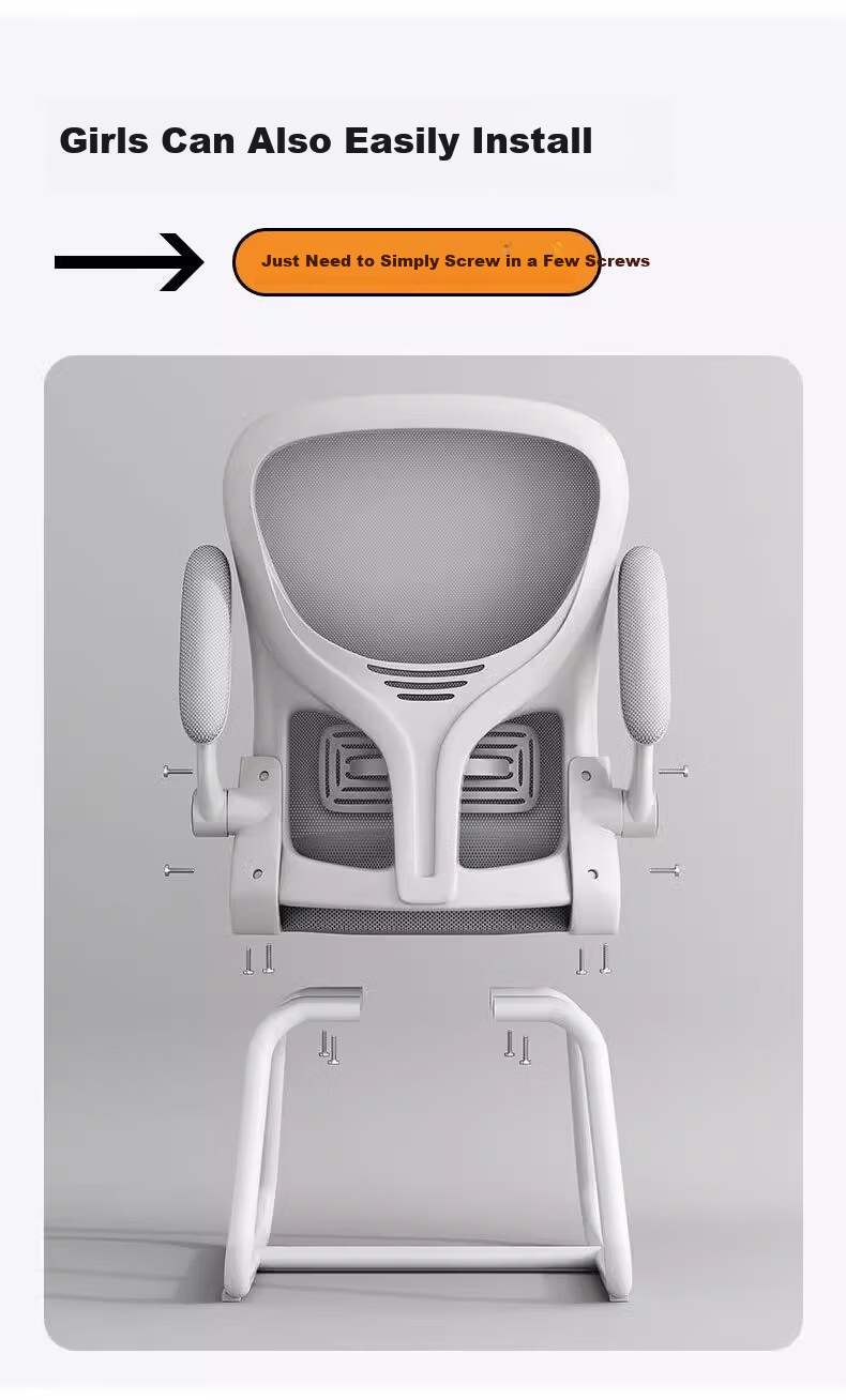 Shanshan Wooden Art Computer Chair Conference Office Chair Home Student Study Chair Dormitory Backrest Bow-shaped Ergonomic Chair 3