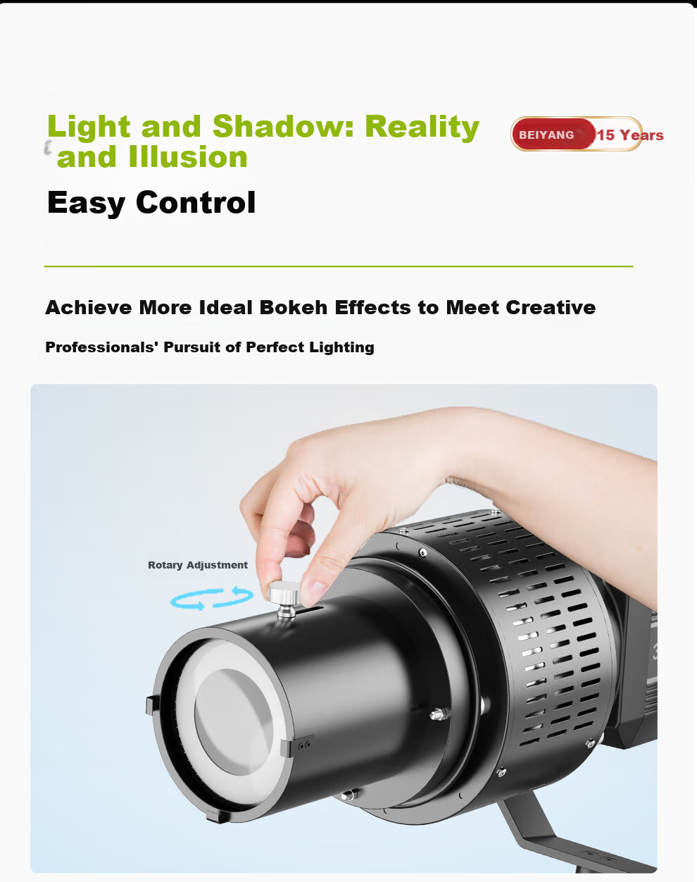 Beiyang QT-02 Photography Spotlight Snoot for Godox Jinbei Studio Flash Bowens Mount Universal Light Shaping Spotlight Lens Bowens Mount 6