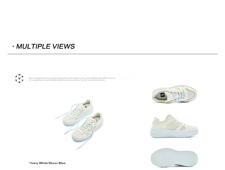 QIAODAN Women's Sports Sneakers QXL052262509 Ivory White/Sheer Blue Size 37 30