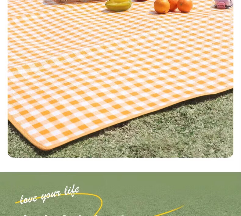 Letide Picnic Mat Aluminum Foil Thickened Camping Mat Moisture-Proof Ground Mat Outdoor Picnic Blanket Lawn Mat Tent Mat 6