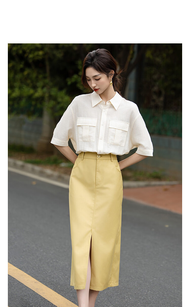 Demana [With Linen] Summer Elegant Commuter Patchwork Slim Fit Petite Two-Piece Dress for Women 11