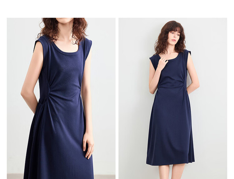 Demana [Cloud Soft Air Layer] Summer Urban Casual Sleeveless Waist Slimming Elegant Mid-Length Dress for Women 5