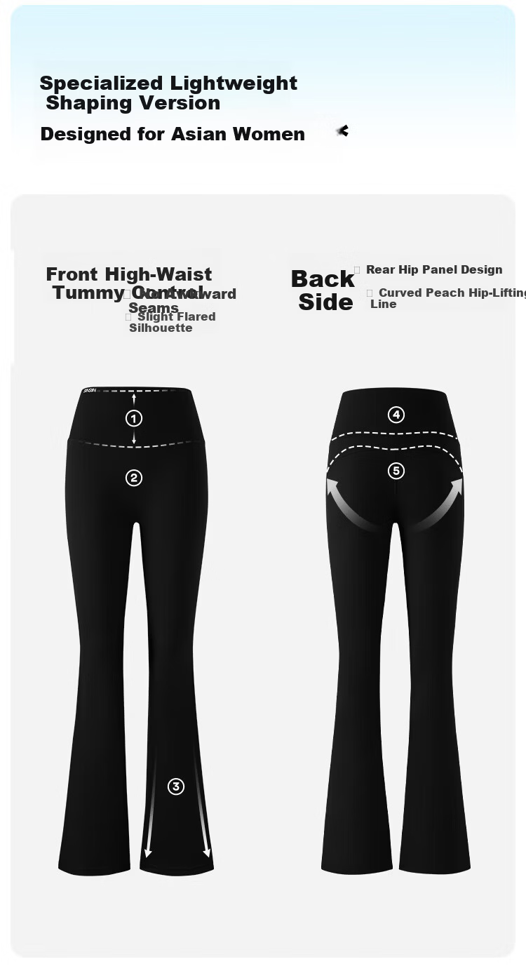 FitonTon Women's Casual Pants 2025 New High-Waist Slimming Flared Yoga Pants Elastic Waist Tapered Draped Stretch Pants 11