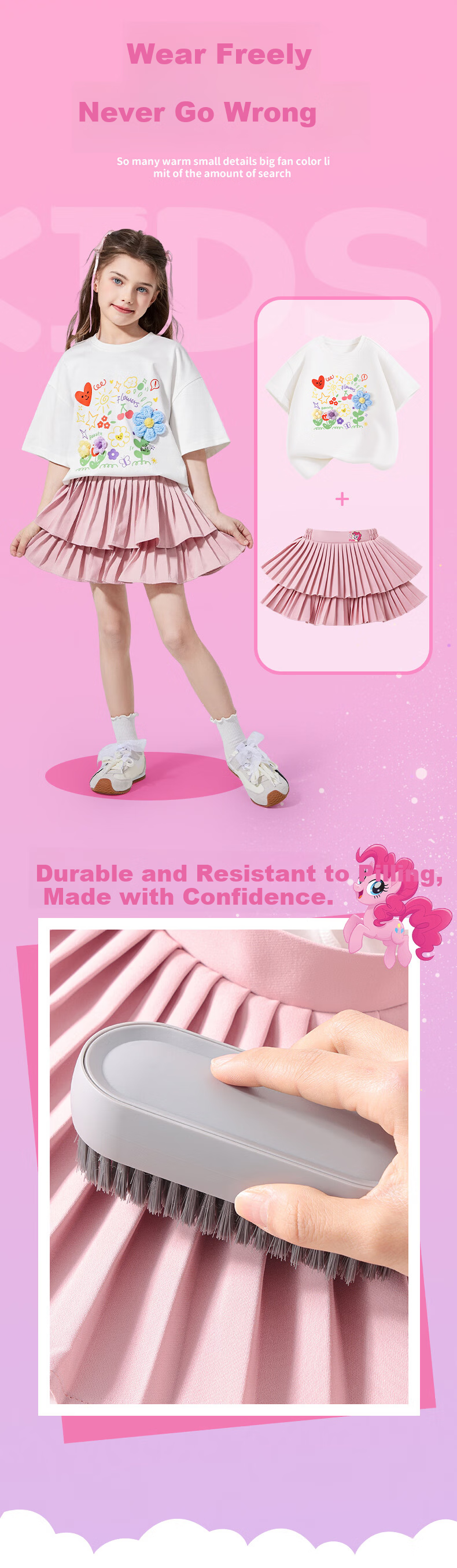 My Little Pony Girls' Puff Skirt Summer Children's Short Skirt Cute Princess Dress Pink Size 110 3