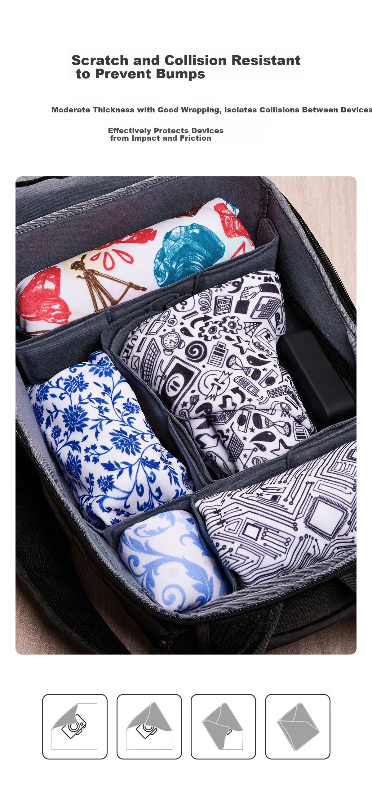 Llano Camera Magic Cloth Folding Wrap Cloth Adhesive Cloth Compatible with Canon Nikon Sony Fuji DSLR Mirrorless DJI Pocket 4P/4/3 Feiyu Luna Inner Bag 2