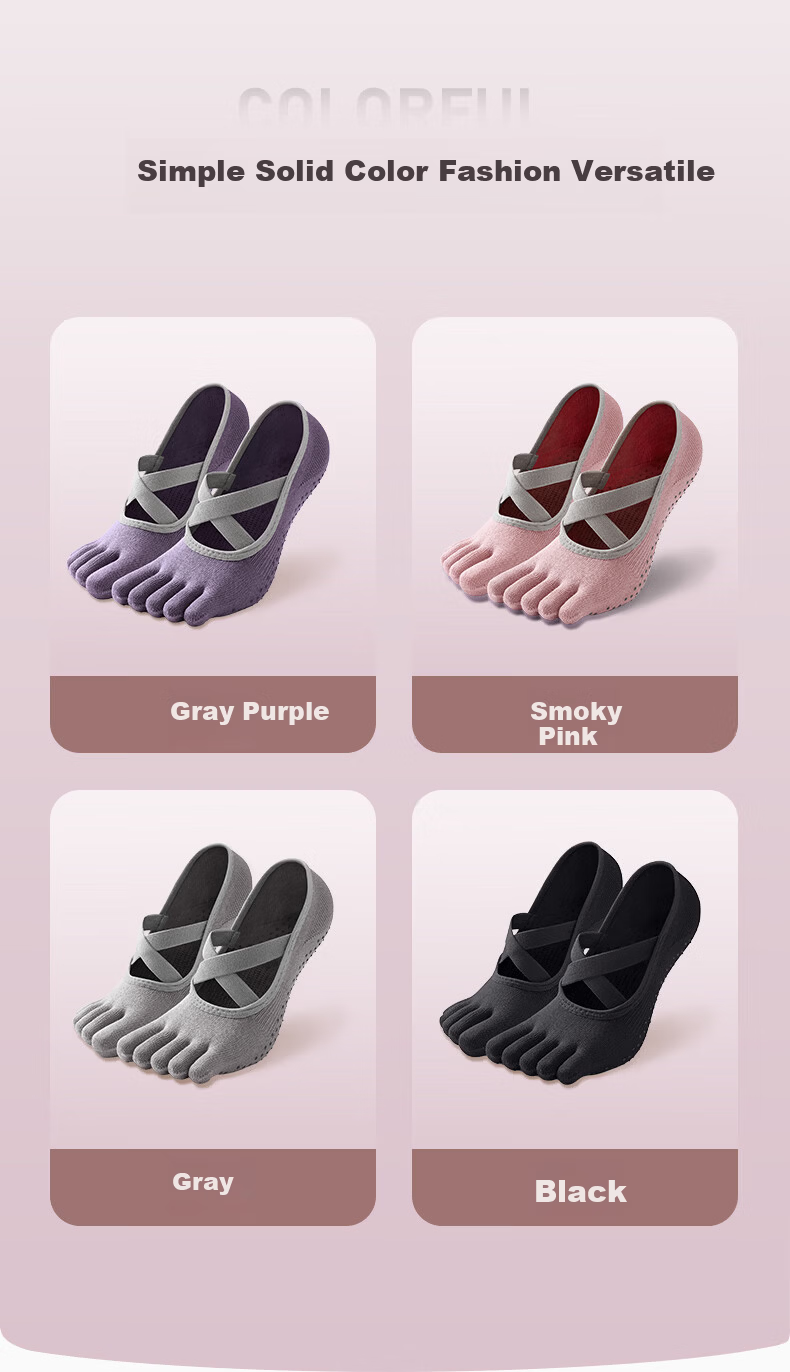 Keep Women's Five-Toe Non-Slip Yoga Socks Breathable Moisture-Wicking Indoor Fitness Dance Socks 11