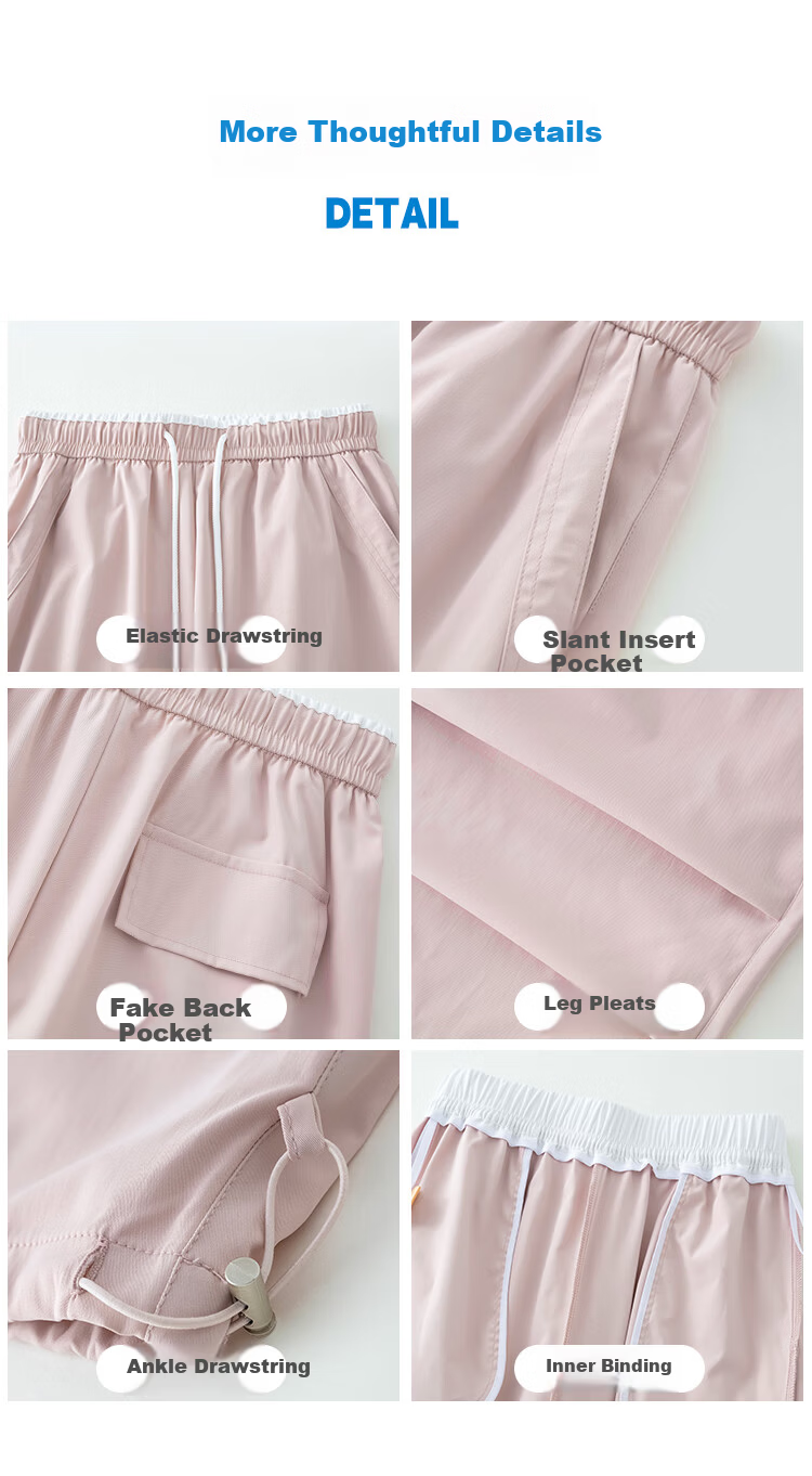 Free Style Paratrooper Cargo Pants for Women Spring Summer High Waist Draped Casual Wide Leg Ice Silk Quick-Dry Hiking Sports Pants 11