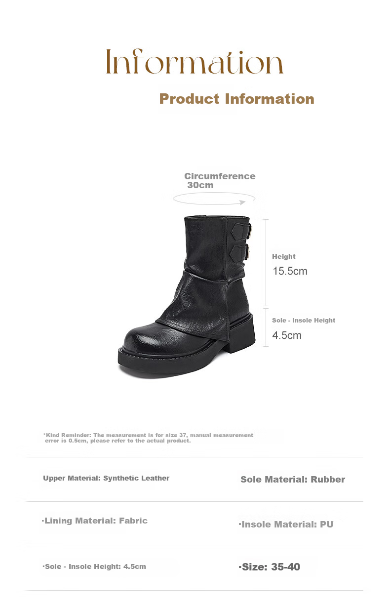 Daphne Meilad Women's Short Stacked Boots 2026 New Spring Xinjiang Travel Pants Leg Height Increasing Thick Sole Martin Boots 2
