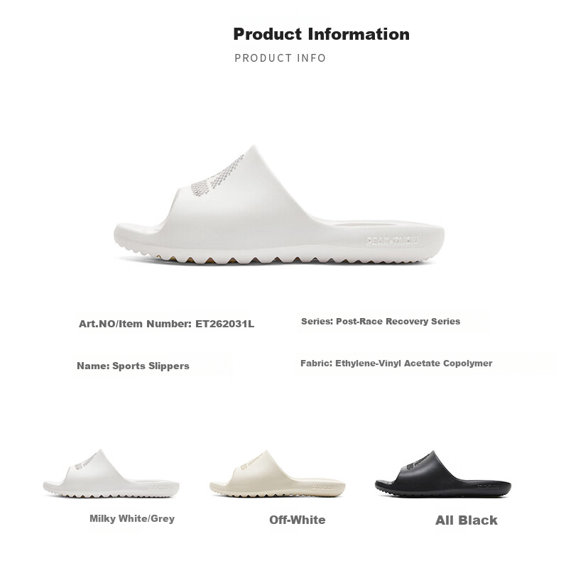 PEAK Taiji Ruyi Men's Off-White Soft Sole Non-Slip Breathable Casual Slippers ET262031L 16