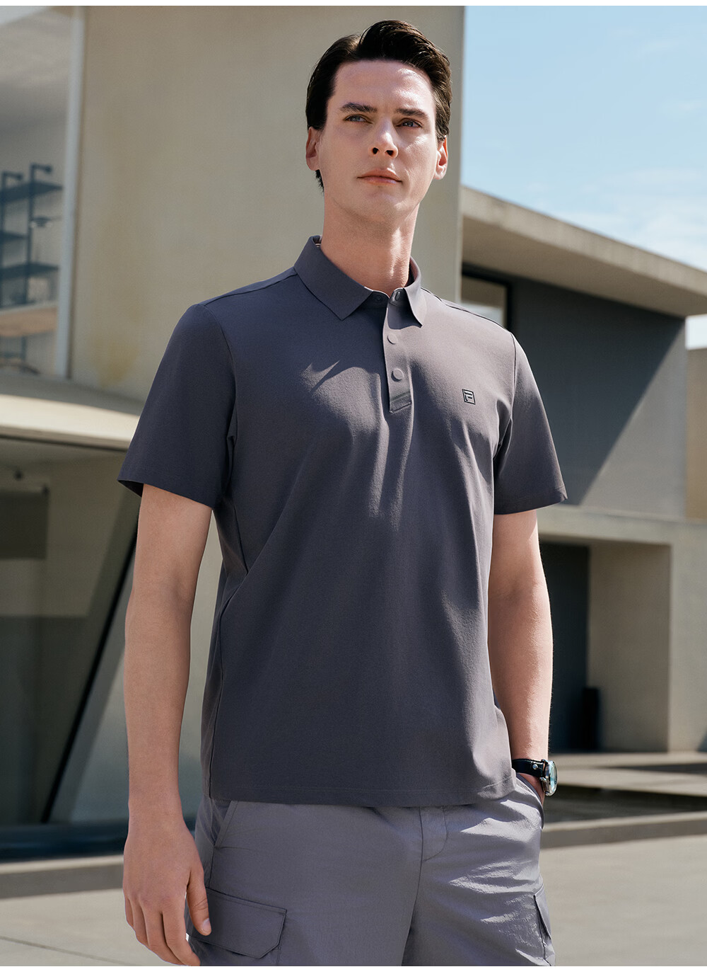 FILA Official Wang Yang Men's Knitted Short Sleeve Polo Shirt 2026 Summer Moisture-Wicking Quick-Dry Comfortable Top 26