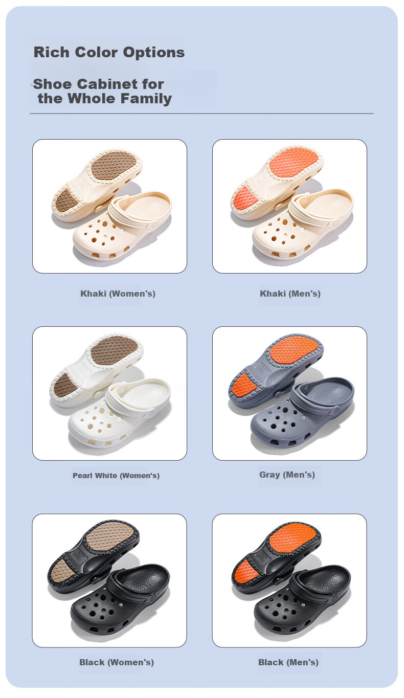 JD Jingzao Professional Non-Slip EVA Clog High-Value Odor-Resistant Outdoor Slippers for Women Khaki Size 39-40 9
