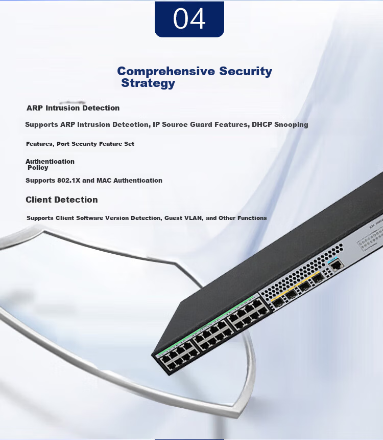 H3C S50005V5-EI Series 24-Port Gigabit Switch with 1m Ethernet Cable, 24-Port PoE + 4 Optical Ports Layer 2 Managed Switch, Enterprise Network Splitter, Rack-Mountable 4