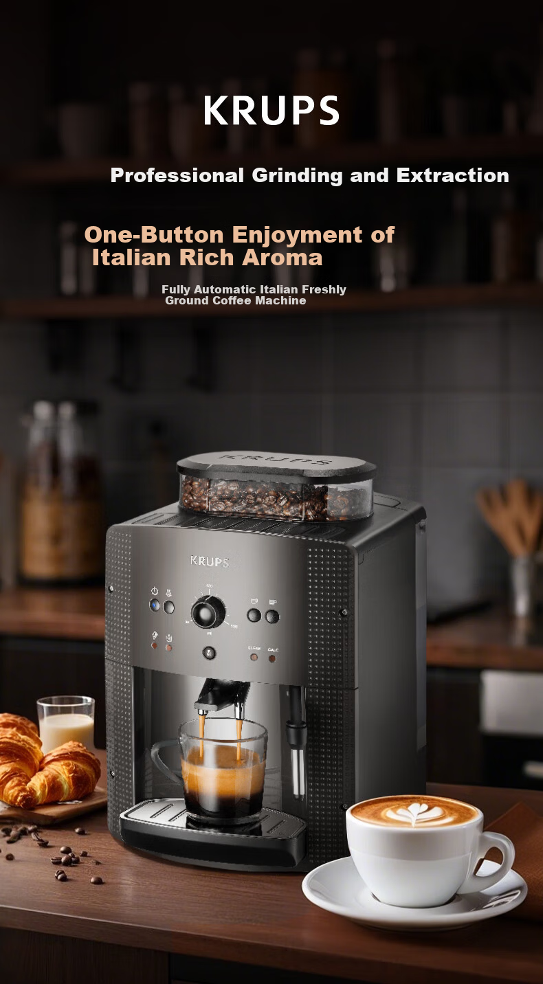Krups Germany Fully Automatic Espresso Coffee Machine with Grinder EA810B80 Black Gray European Original Imported for Home/Office 4