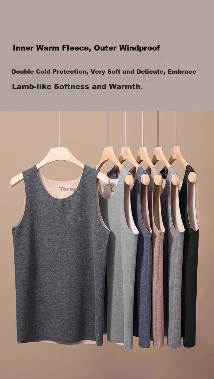 MiiOW 2-Pack Men's Thermal Vest with Goose Down and Tencel, Seamless Thickened Base Layer Top 11