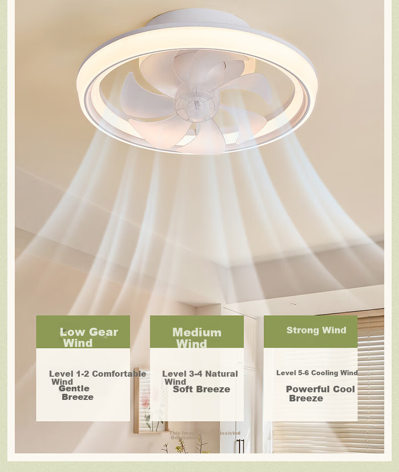 OPPLE Cream-Style LED Ceiling Fan Light, Bedroom Light, Kitchen Oscillating Full-Spectrum Light with Timer And Remote Control, Fengguang 9