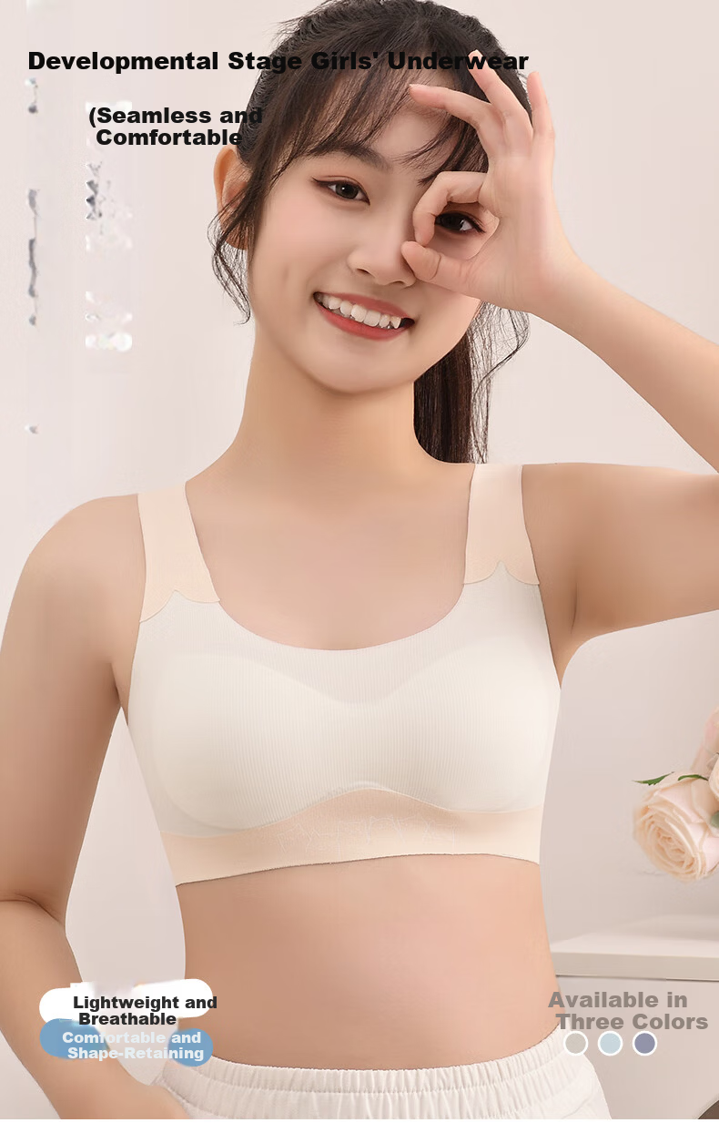 GRACEWELL Youth Children's Underwear Developmental Period Teenage Girl Puberty Bra Seamless Vest for High School Students 1