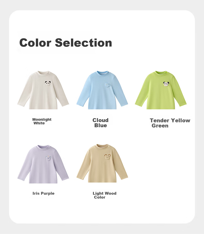 Babycare Camellia Children's Thickened Boys Casual Outdoor Girls Crew Neck Warm Long Sleeve Baby T-Shirt Tender Yellow Green 90 10