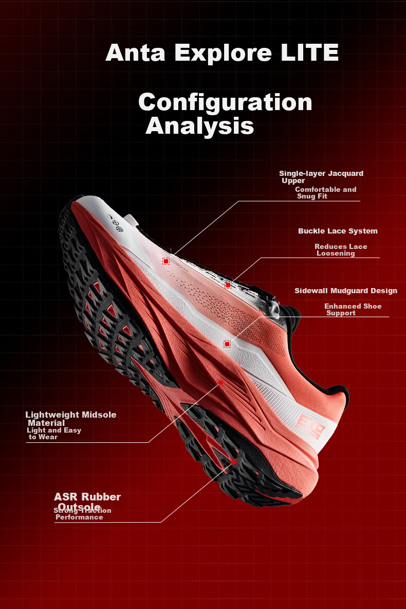 Anta Explore LITE | [Wang Yibo Edition] Trail Running Shoes Outdoor Non-Slip Buckle Hiking Sports Shoes for Men 4