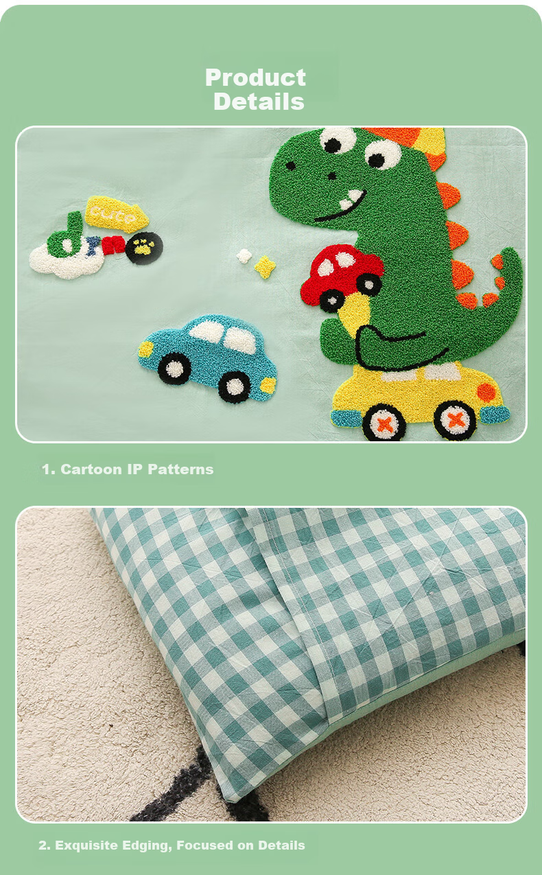JaCe Kindergarten Quilt Washed Cotton Children's Four Seasons Student Quilt Set Three-Piece Carrot Little Rabbit 13