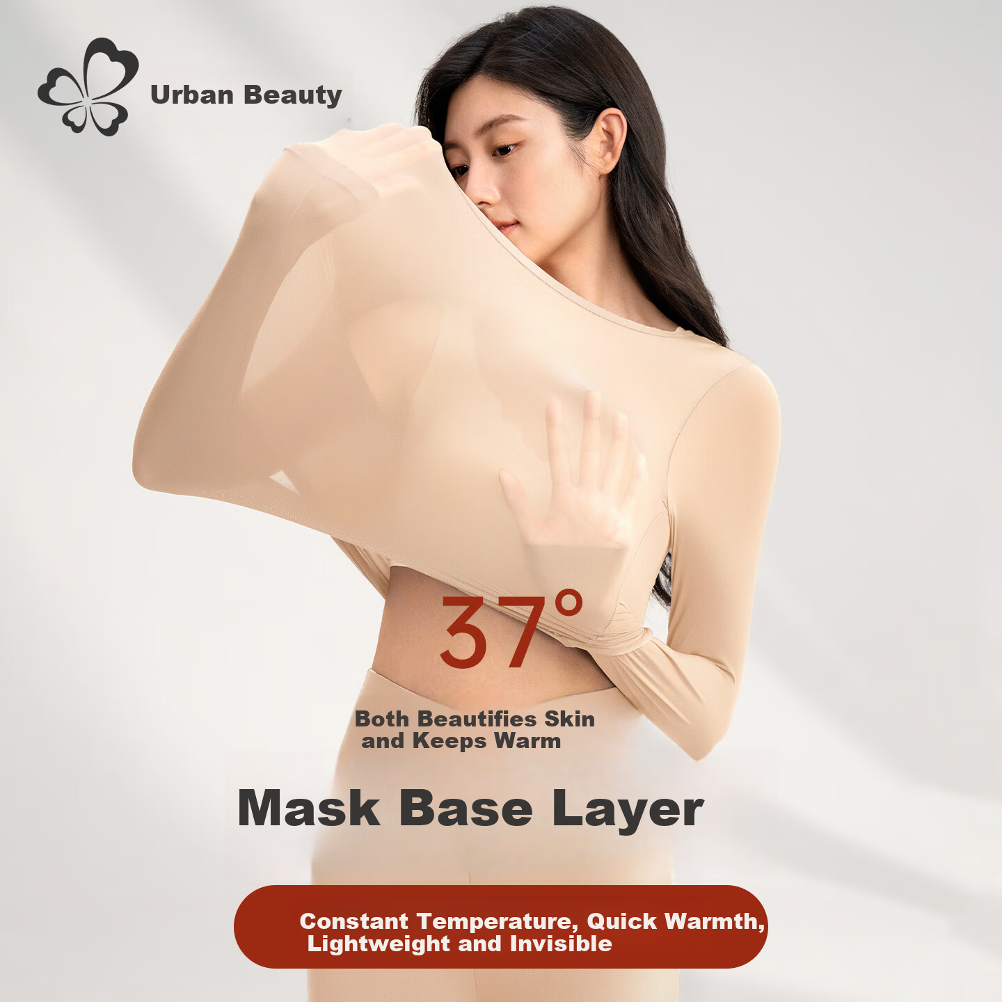 Urban Beauty Hyaluronic Acid Seamless Thermal Underwear Set for Women - Invisible Temperature-Regulating Base Layer with Skin-Enhancing Fabric