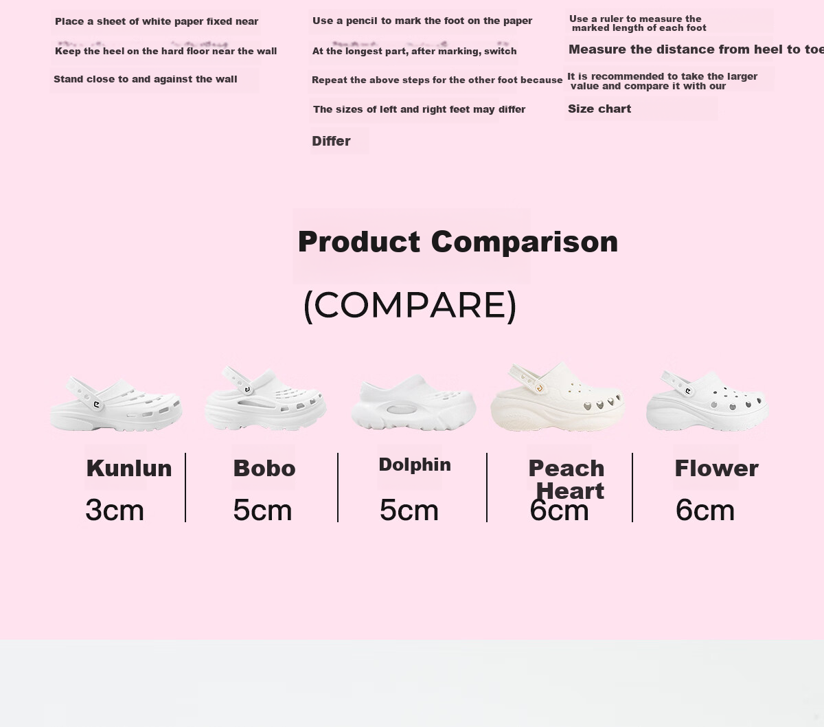GOTO Women's Summer Peach Heart Hollow Sandals 6cm Height Increase Non-Slip Cloud Support Elastic Beach Slippers 13
