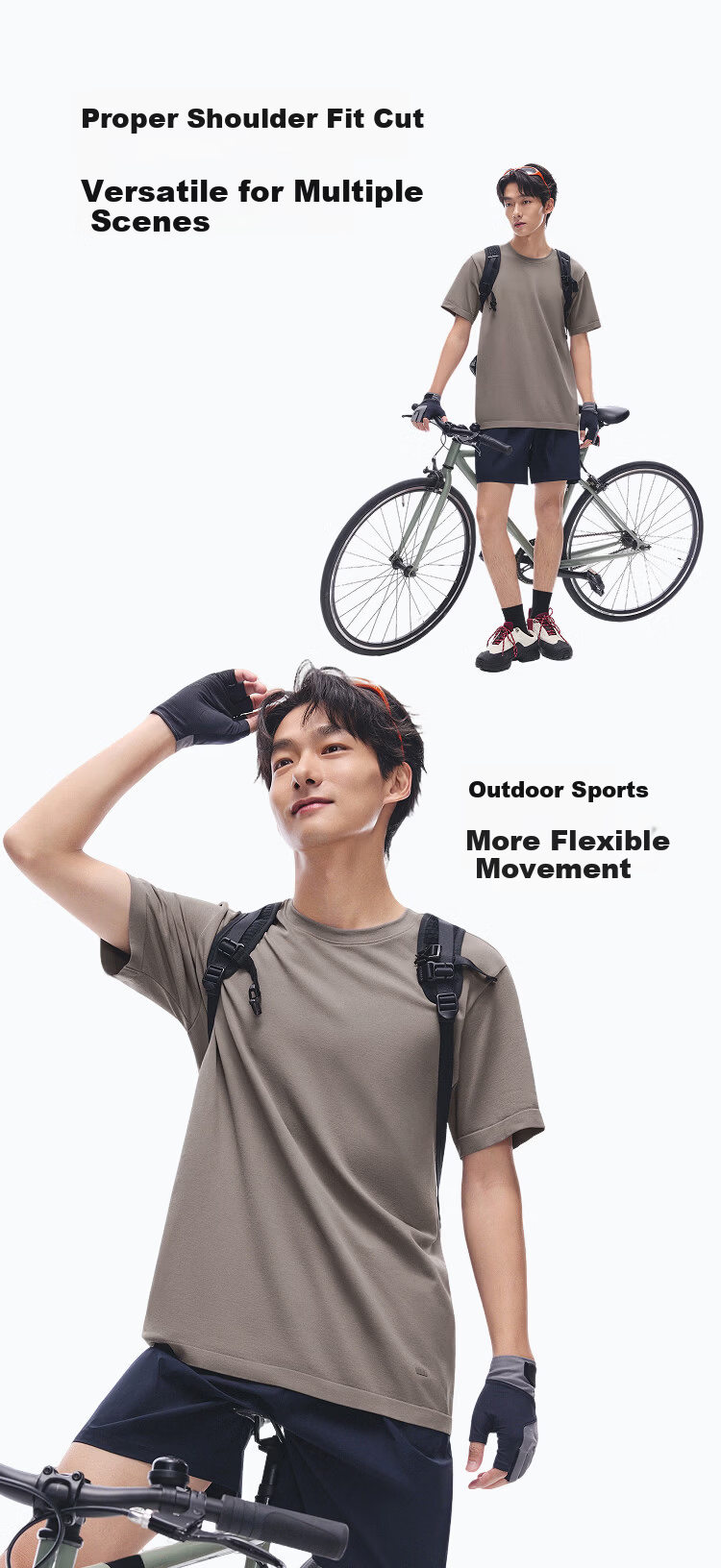 Beneunder Men's Outdoor Sports Quick-Dry Breathable Bare-Feel Base Layer Short Sleeve T-Shirt DR023 Coconut White XL 8