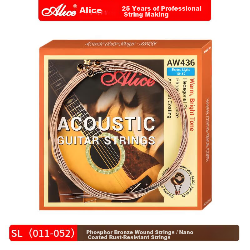 Alice Guitar Strings AW436SL Coated Acoustic Guitar String Set Guitar Accessories