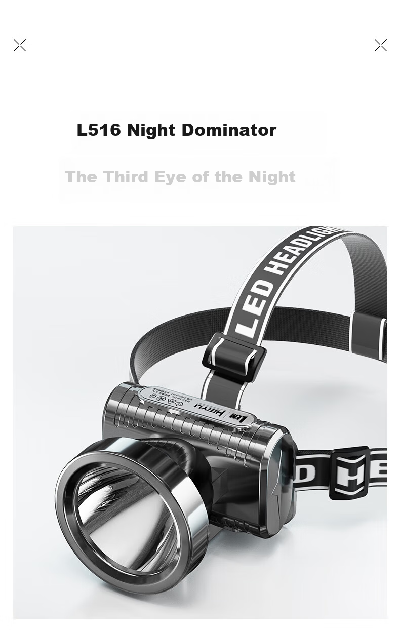 LEM Headlamp High Brightness Large Reflector Rechargeable Long Battery Life Sea Hunting Flood Control Construction Site Mining Head Torch 2