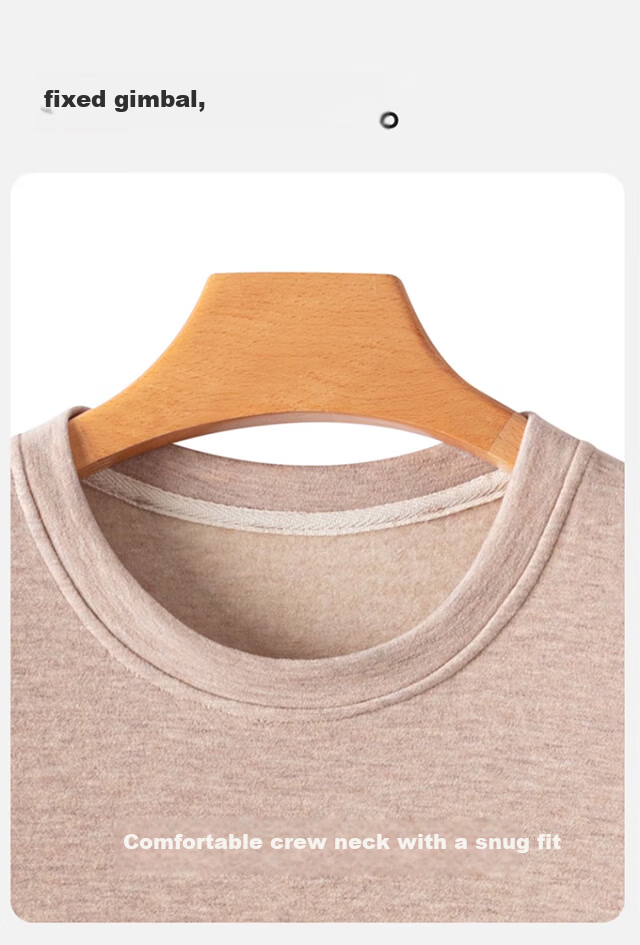 XUEXIMAN Men's Thermal Underwear Autumn Winter Wool Silk Tencel Short Sleeve T-Shirt Warm Base Layer Top 18